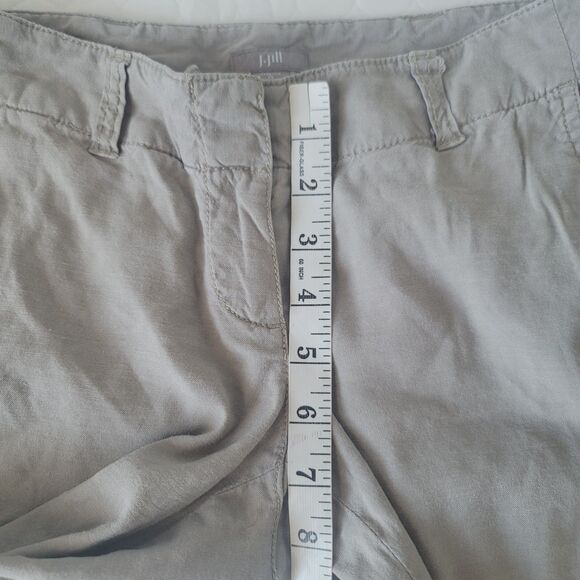 J. Jill Linen Blend Taupe Stretch Chino 11" Shorts Size 0 Petite - Picture 4 of 9